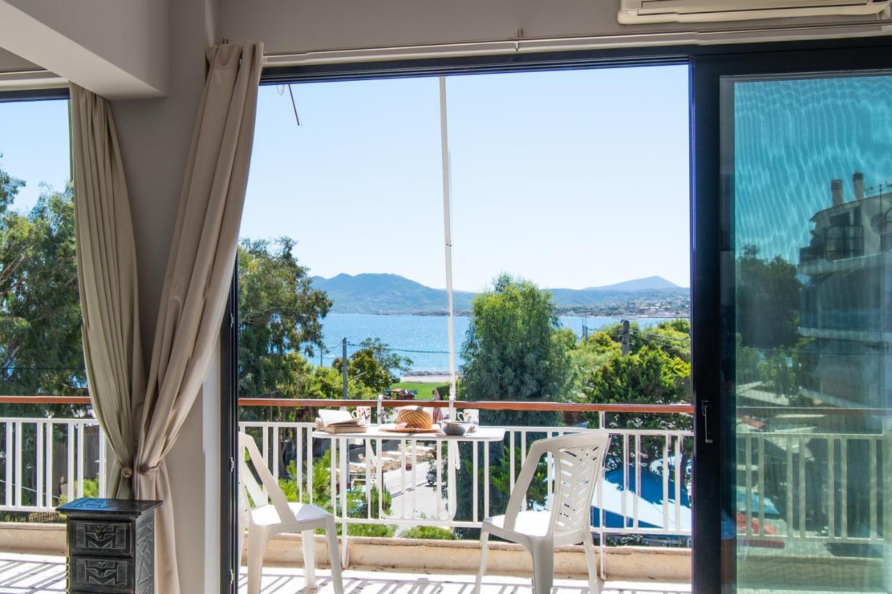 Lavish & Spacious Apt With Stunning Seaview, 10 Min Ath Airport Artemida  Exterior foto